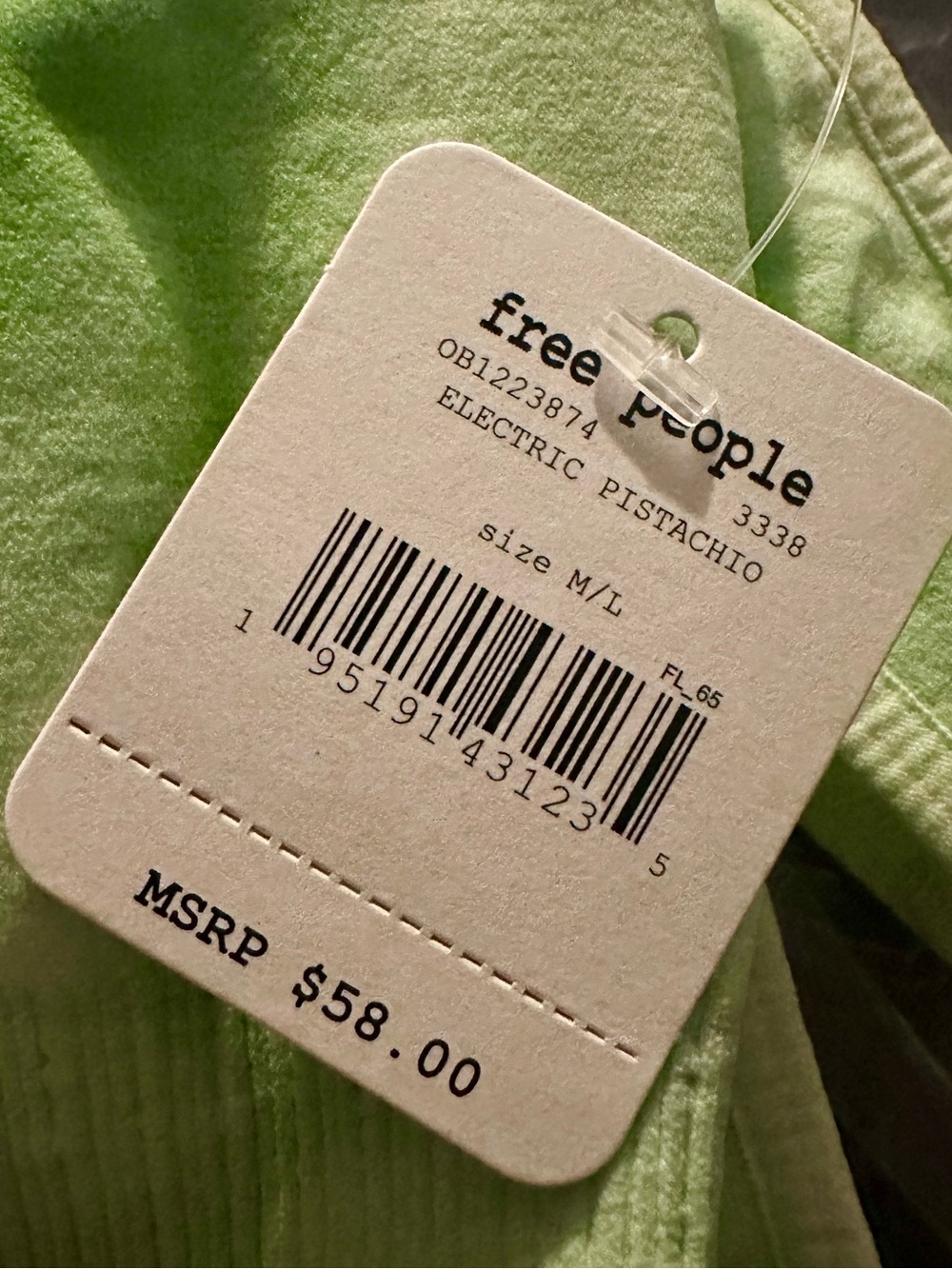 FP Movement Good Karma Tie Dye Square-Neck Bra - Electric Pistachio - Picture 4 of 6